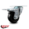 Service Caster 3 Inch Hard Rubber Wheel Swivel Top Plate Caster with Total Lock Brake SCC SCC-TTL20S314-HRS
